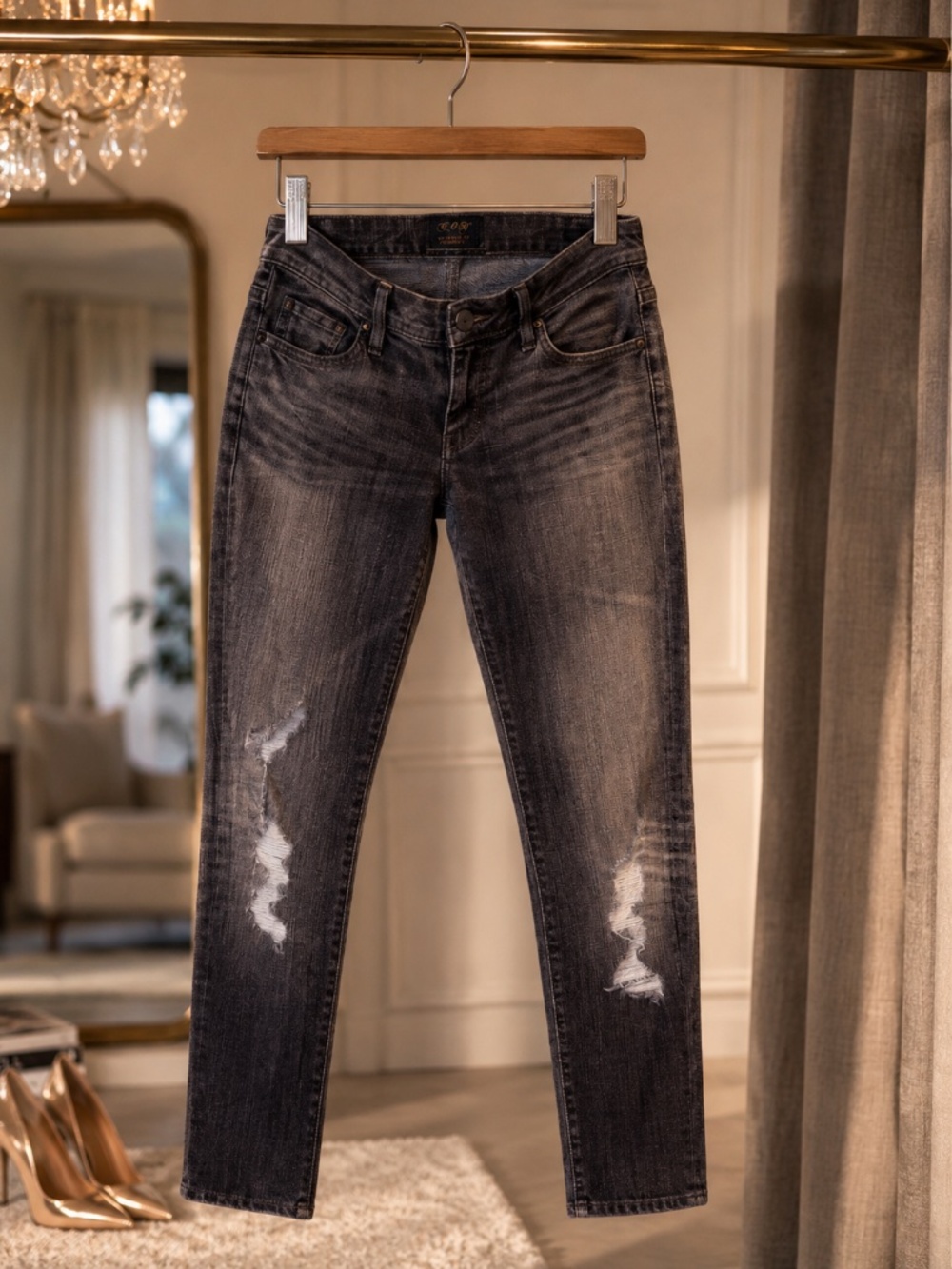 Citizens of Humanity‎ Distressed Skinny Jeans Dark Wash Premium Denim Size 27